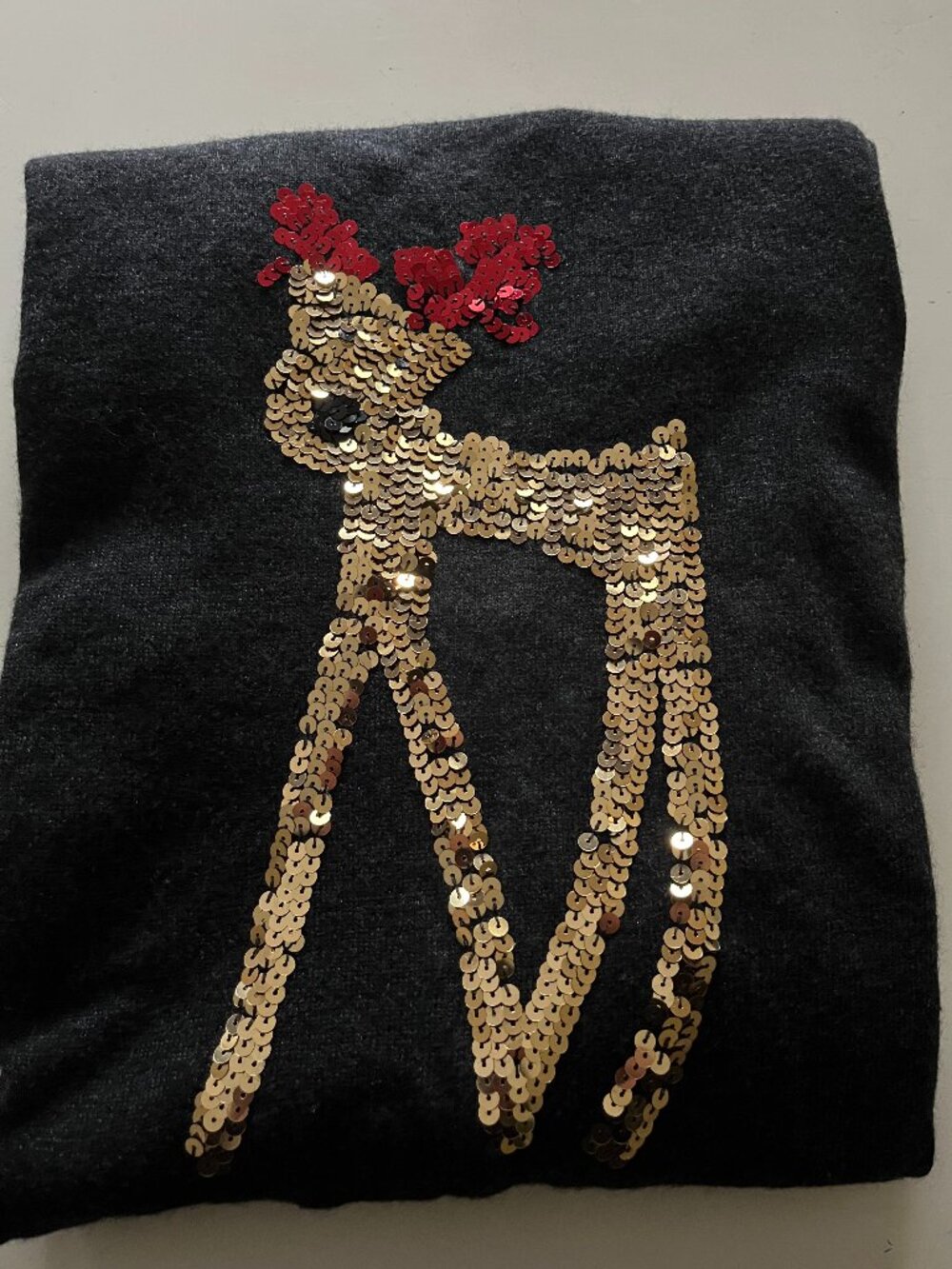 Reindeer Glitter Sweater, Juniors Size, Size XL